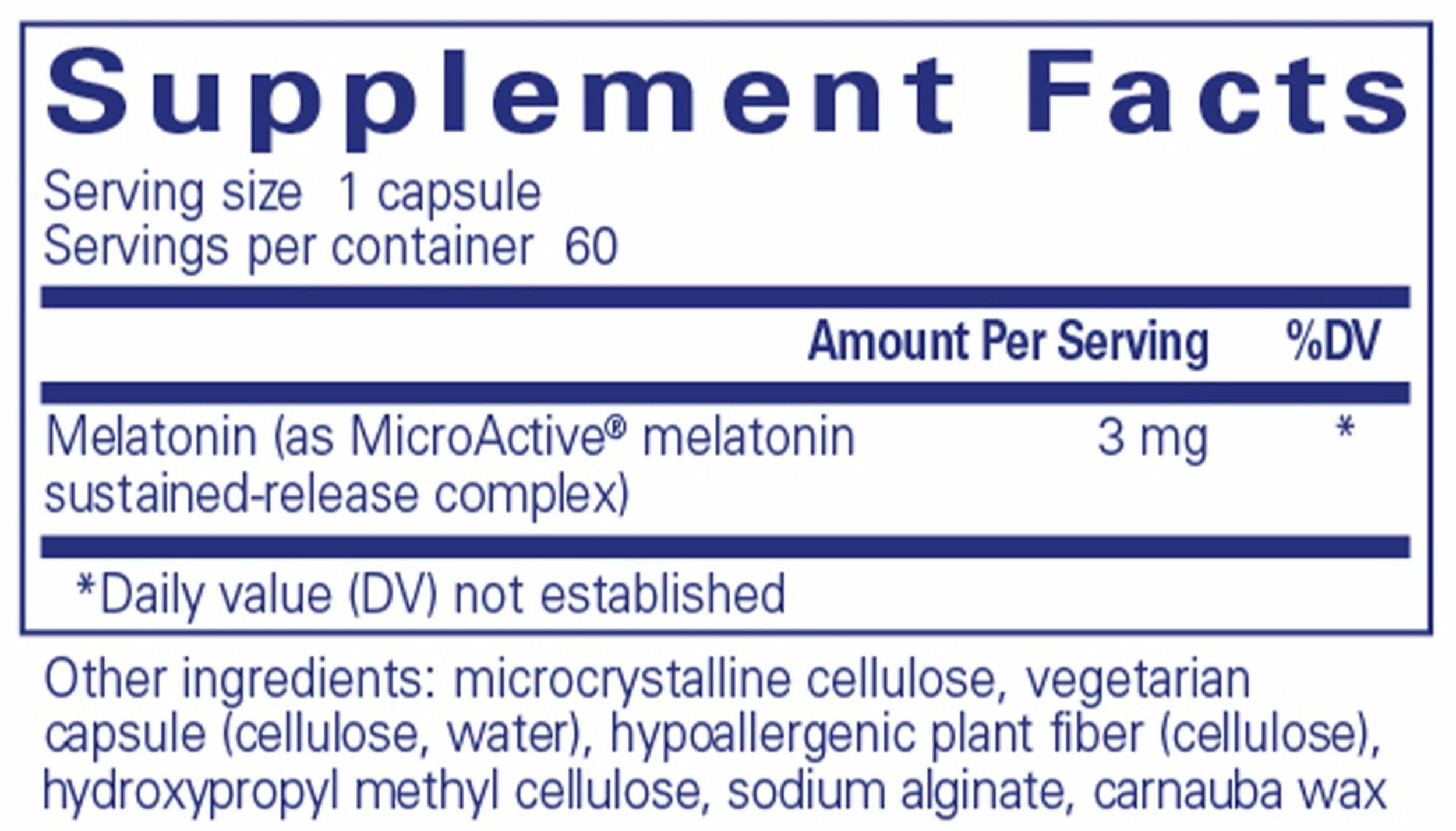 Pure Encapsulations Melatonin-SR Ingredients