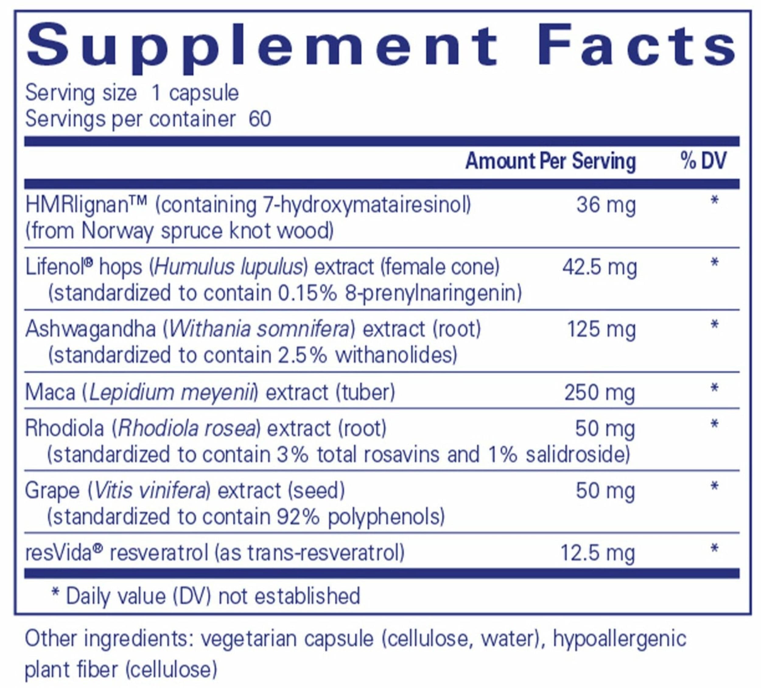 Pure Encapsulations MenoVive Ingredients