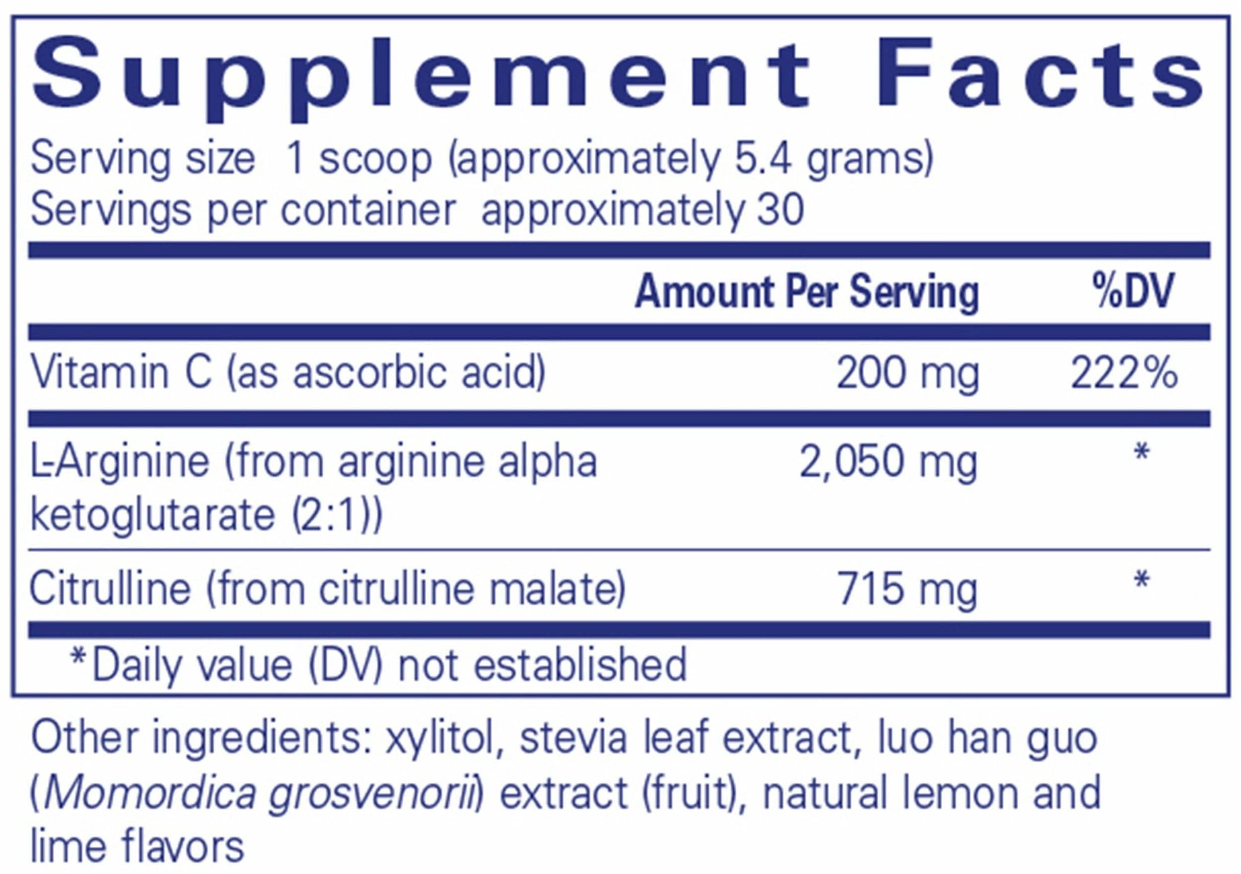 Pure Encapsulations Nitric Oxide Support Ingredients