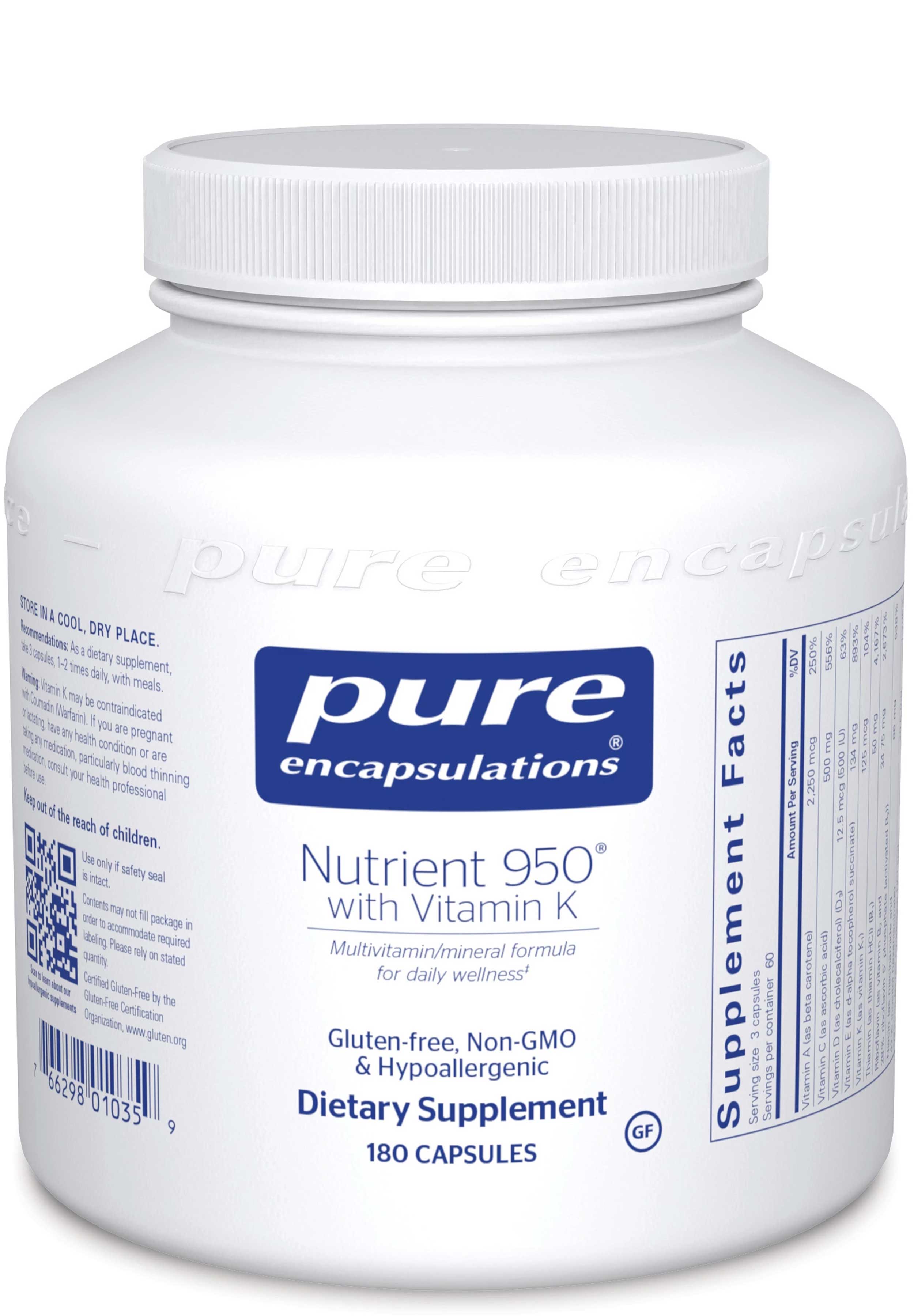 Pure Encapsulations Nutrient 950 with Vitamin K