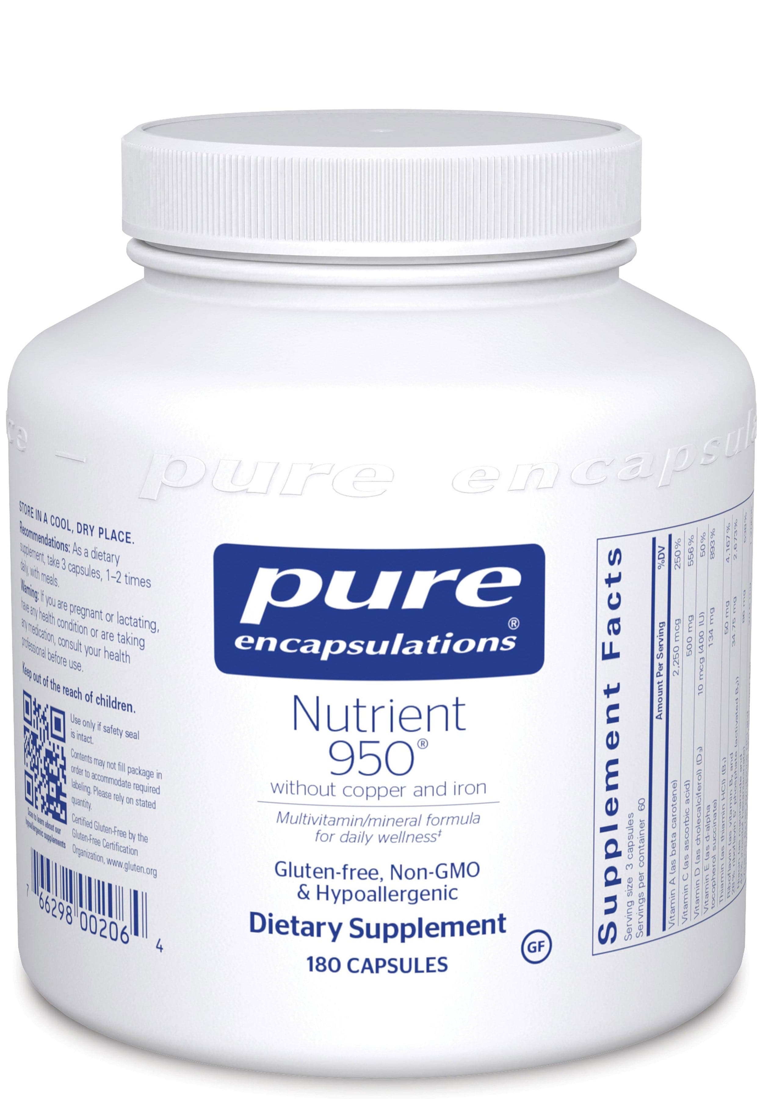 Pure Encapsulations Nutrient 950 without Copper and Iron