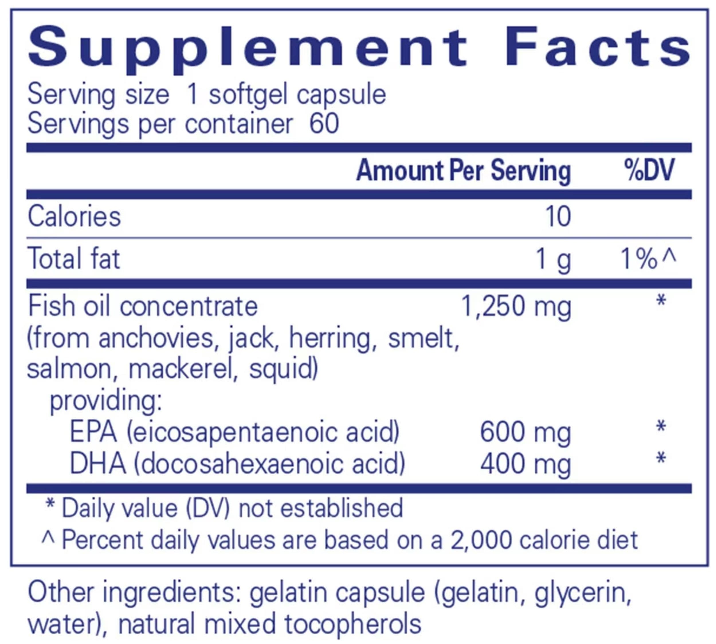 Pure Encapsulations O.N.E. Omega ingredients 