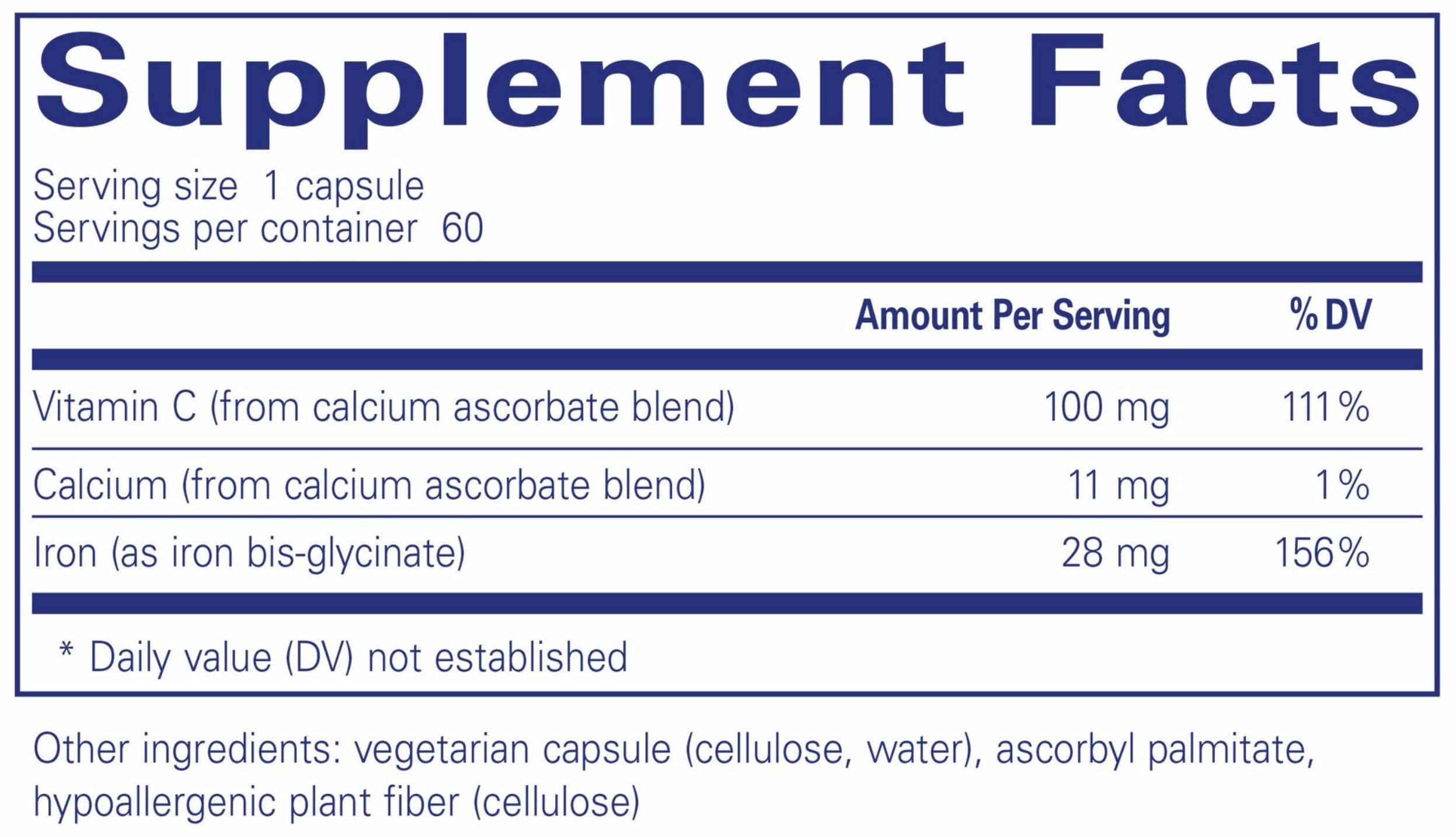 Pure Encapsulations OptiFerin-C Ingredients 