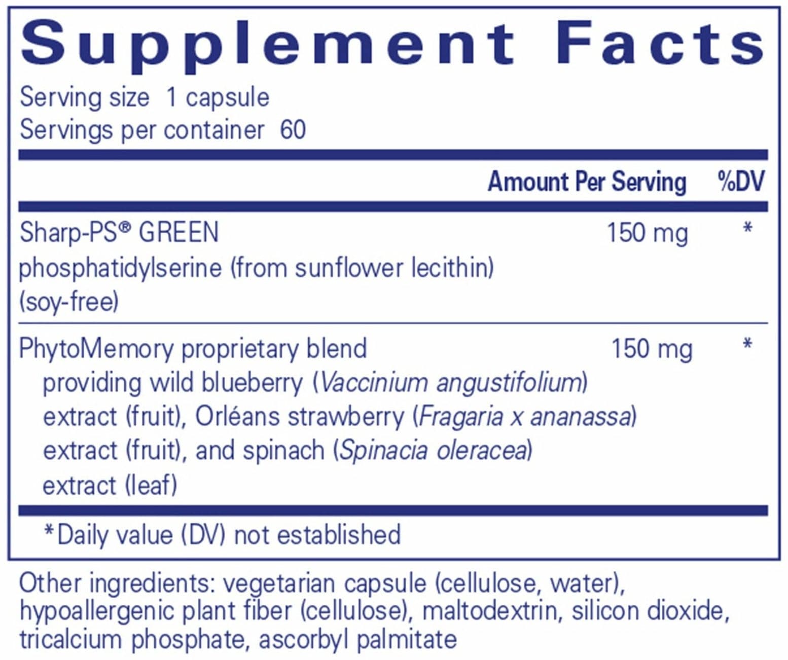 Pure Encapsulations PS Plus Ingredients