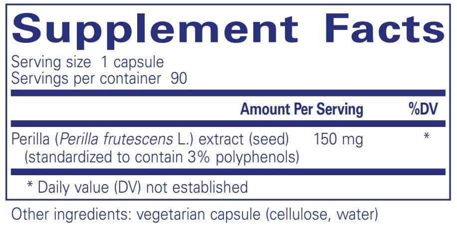 Pure Encapsulations Perilla Extract Ingredients