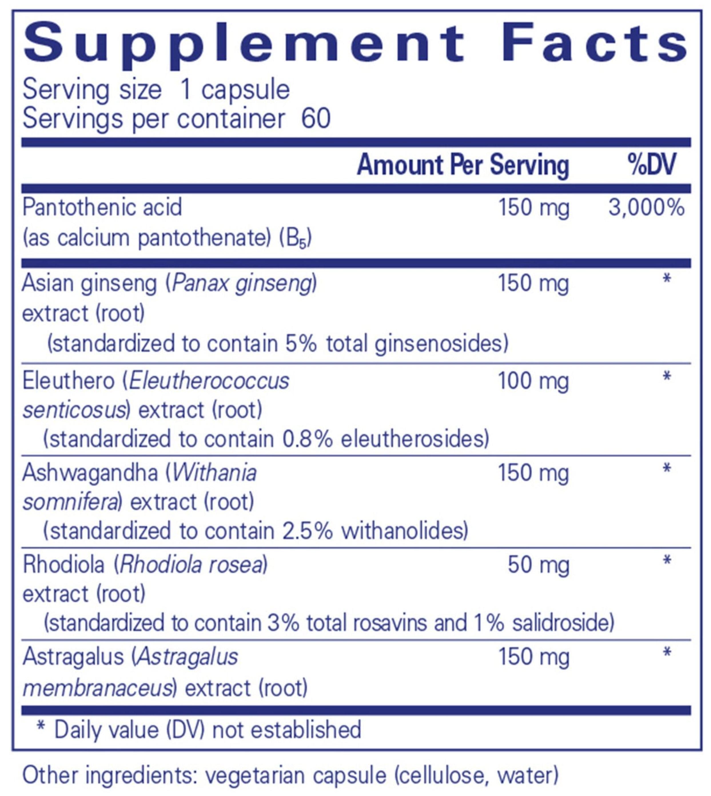 Pure Encapsulations Phyto-ADR Ingredients 