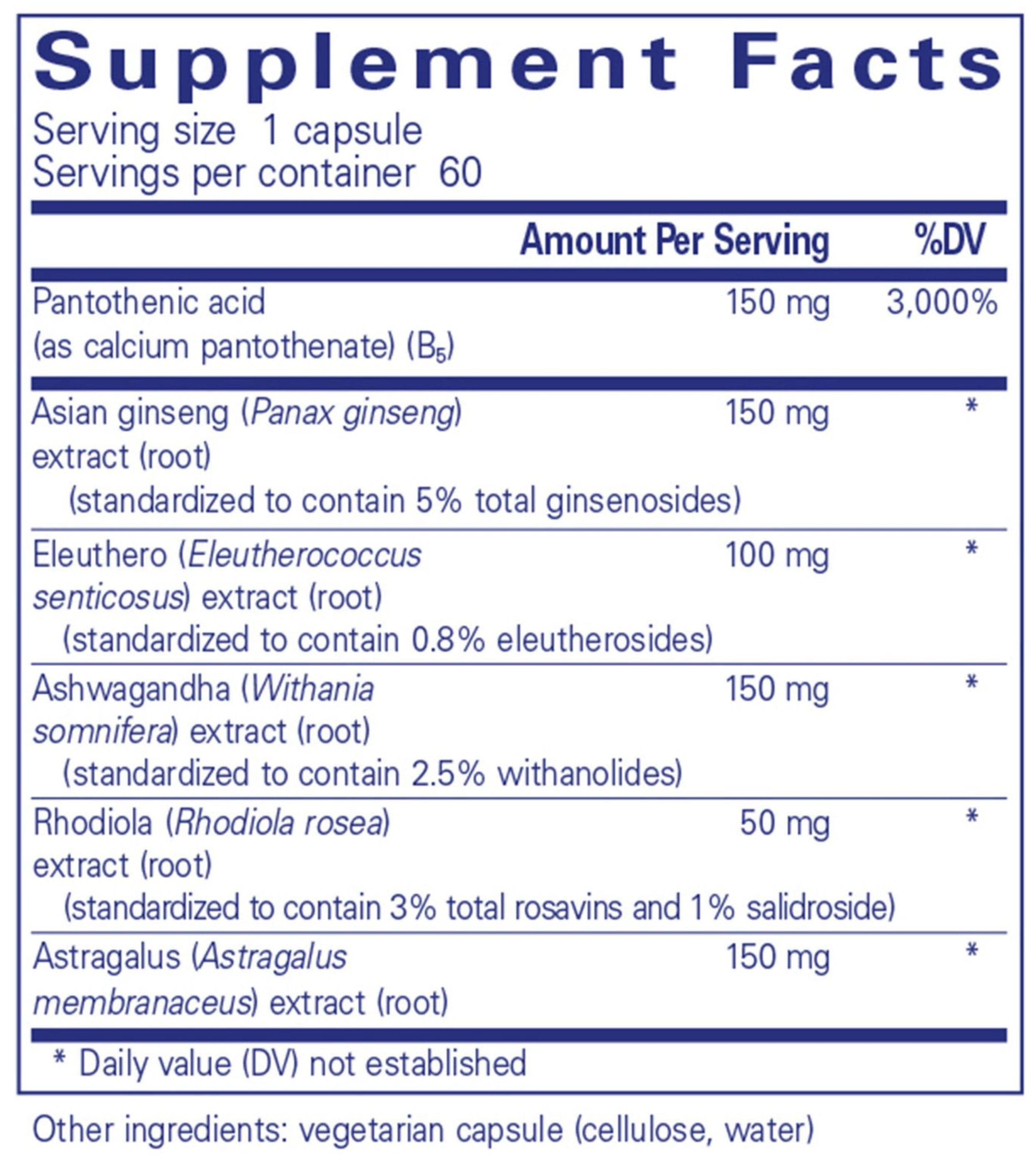 Pure Encapsulations Phyto-ADR Ingredients