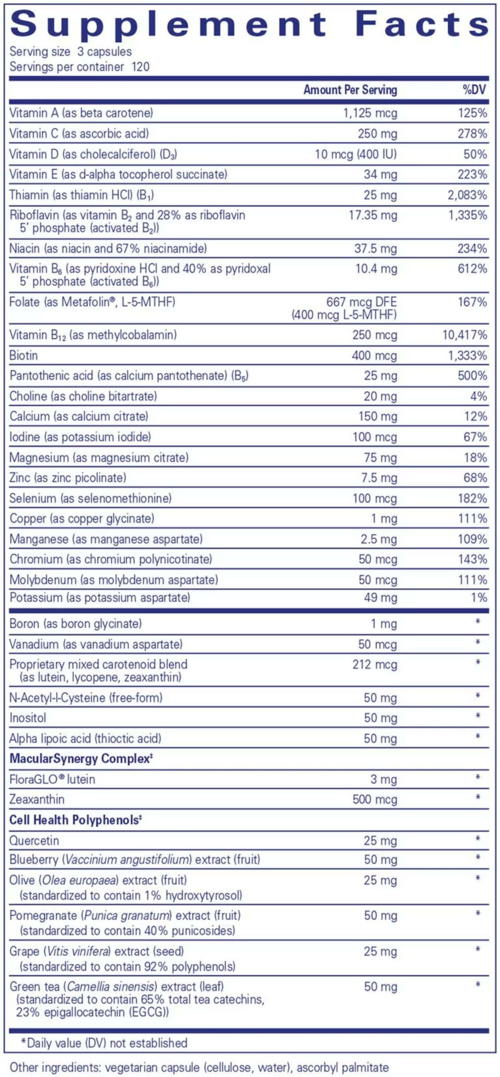 Pure Encapsulations Polyphenol Nutrients Ingredients