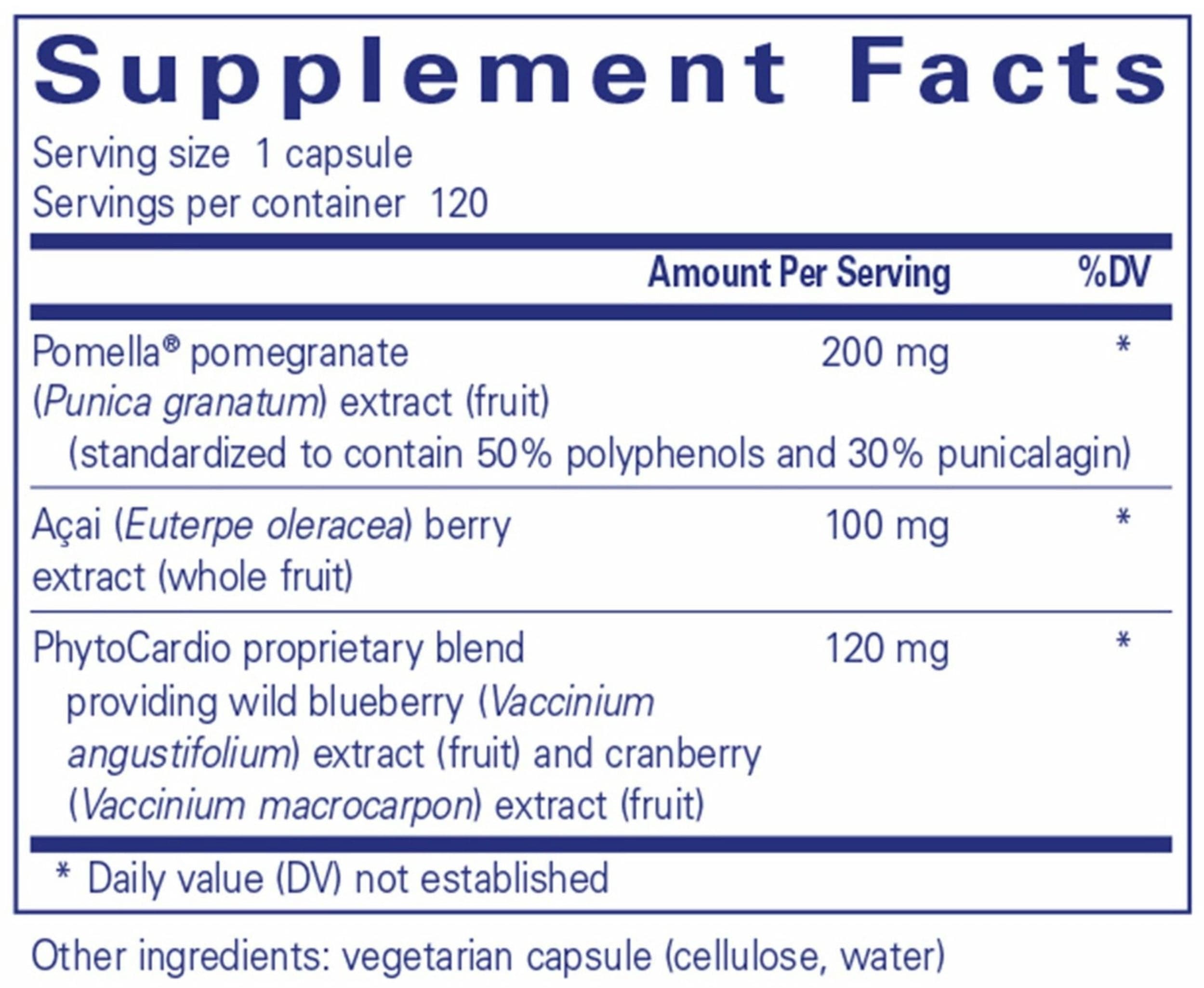 Pure Encapsulations Pomegranate Plus Ingredients