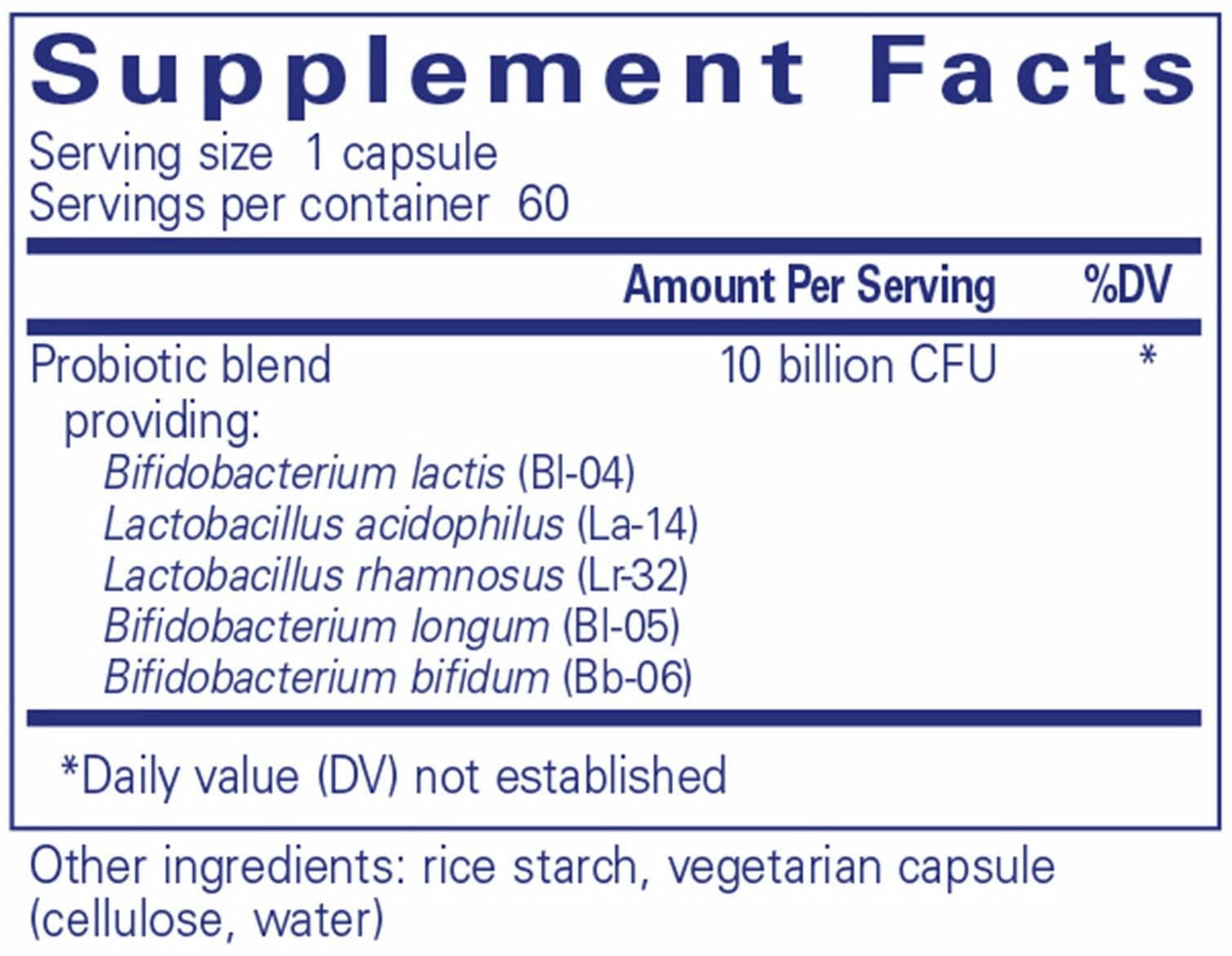 Pure Encapsulations Probiotic-5 Ingredients