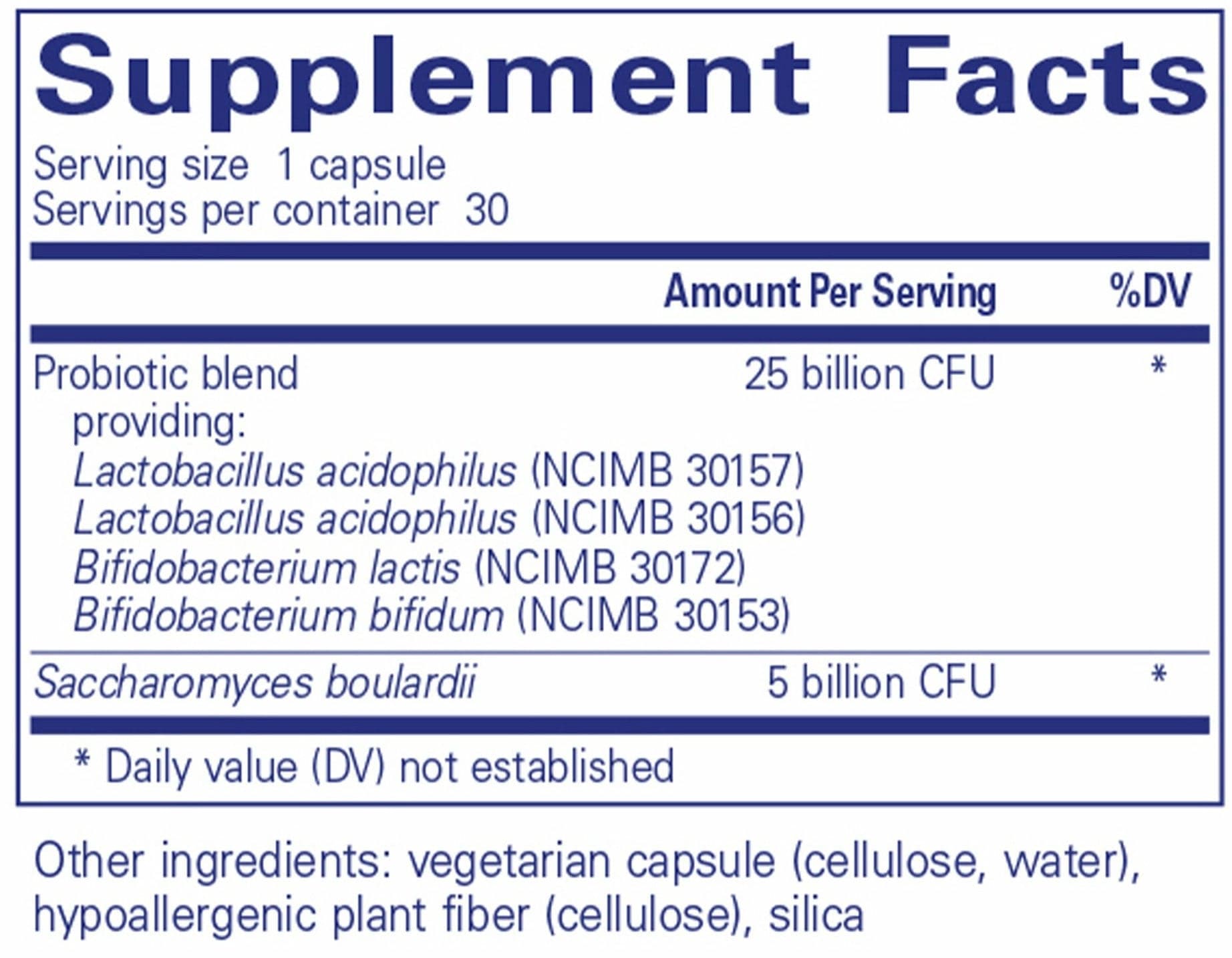 Pure Encapsulations PureBi•Ome Intensive Ingredients
