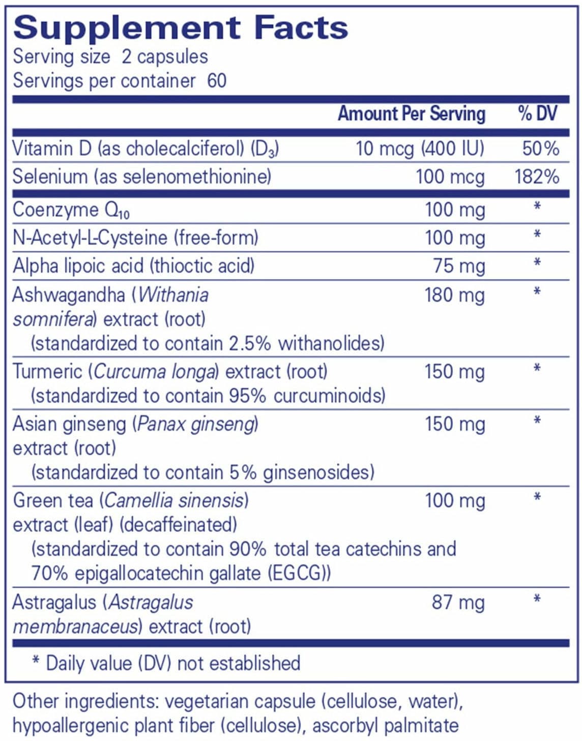 Pure Encapsulations PureCell Ingredients