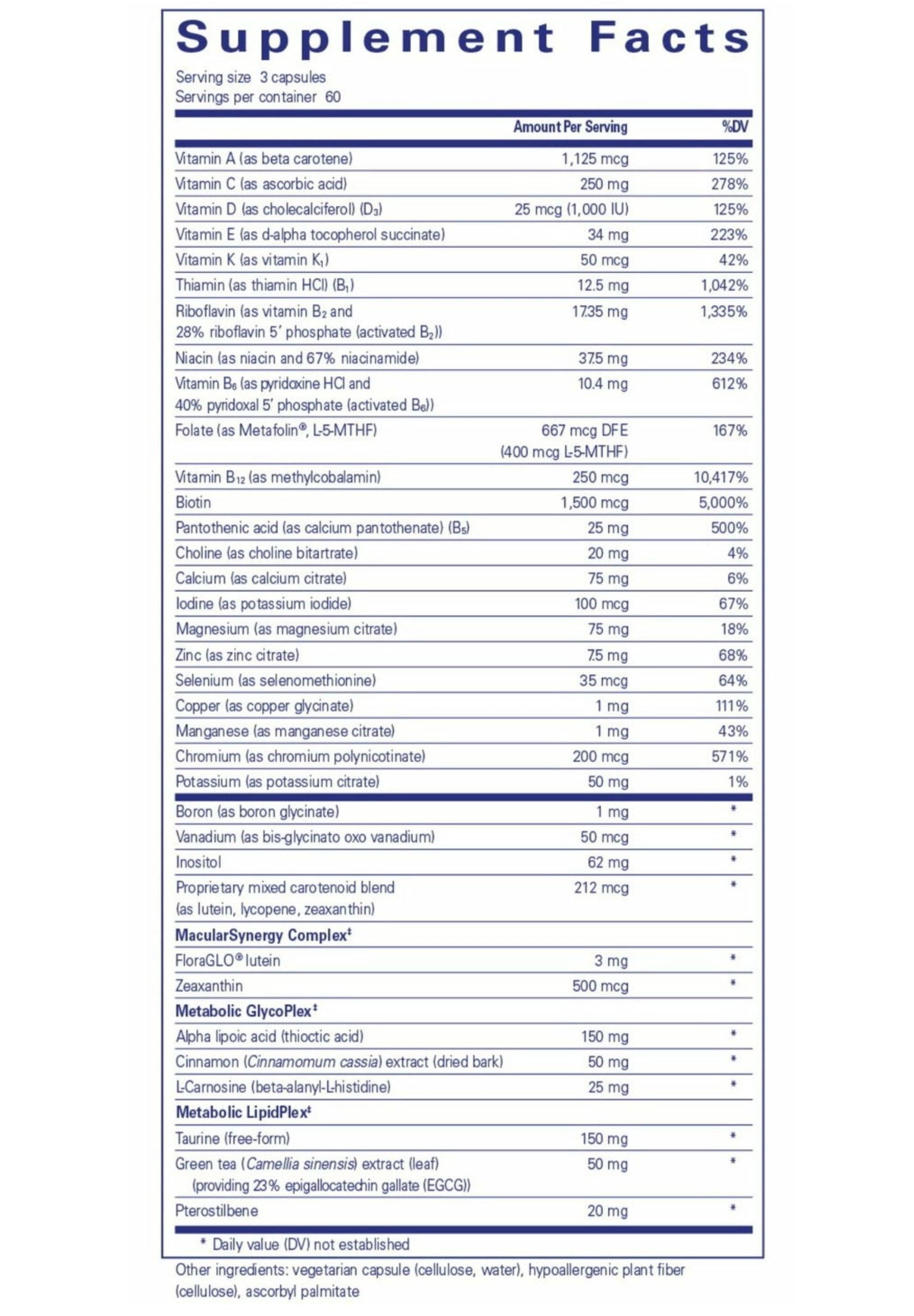 Pure Encapsulations PureLean Nutrients Ingredients