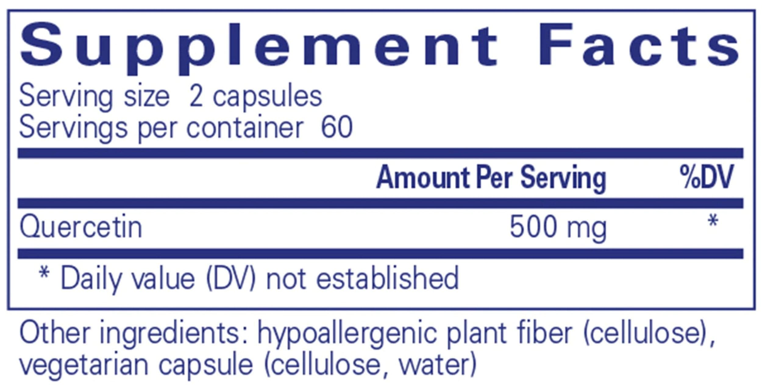 Pure Encapsulations Quercetin Ingredients