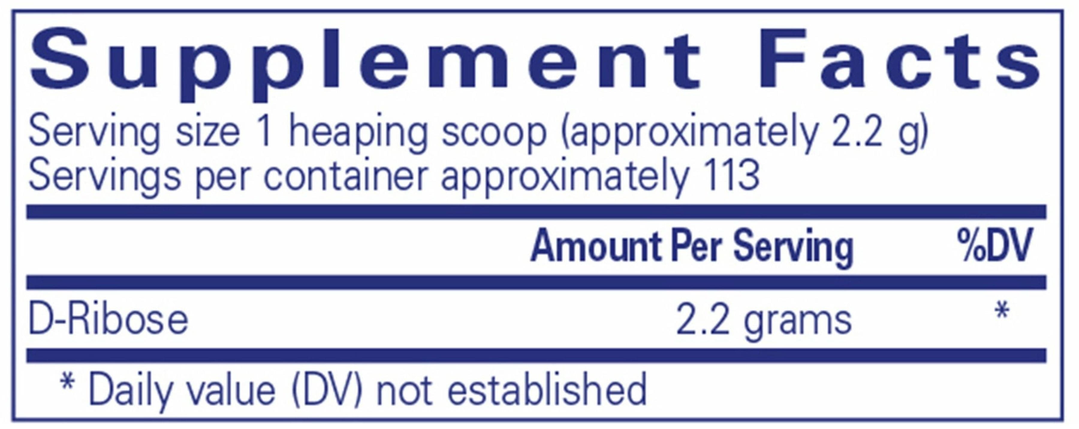 Pure Encapsulations Ribose Ingredients
