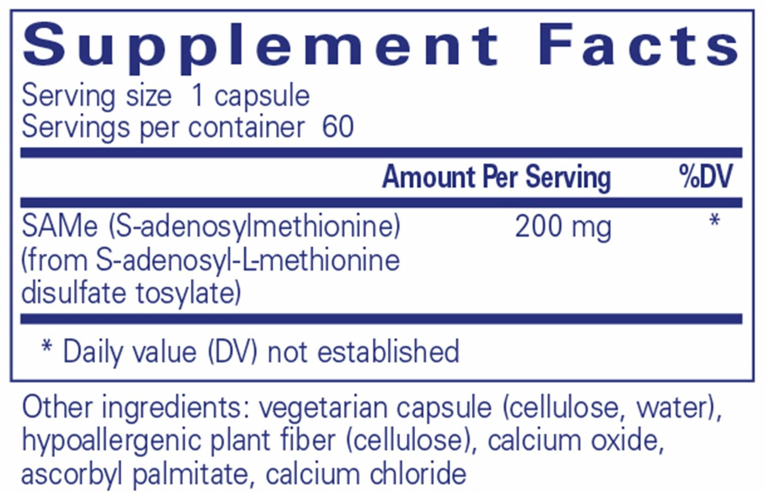 Pure Encapsulations SAMe Ingredients