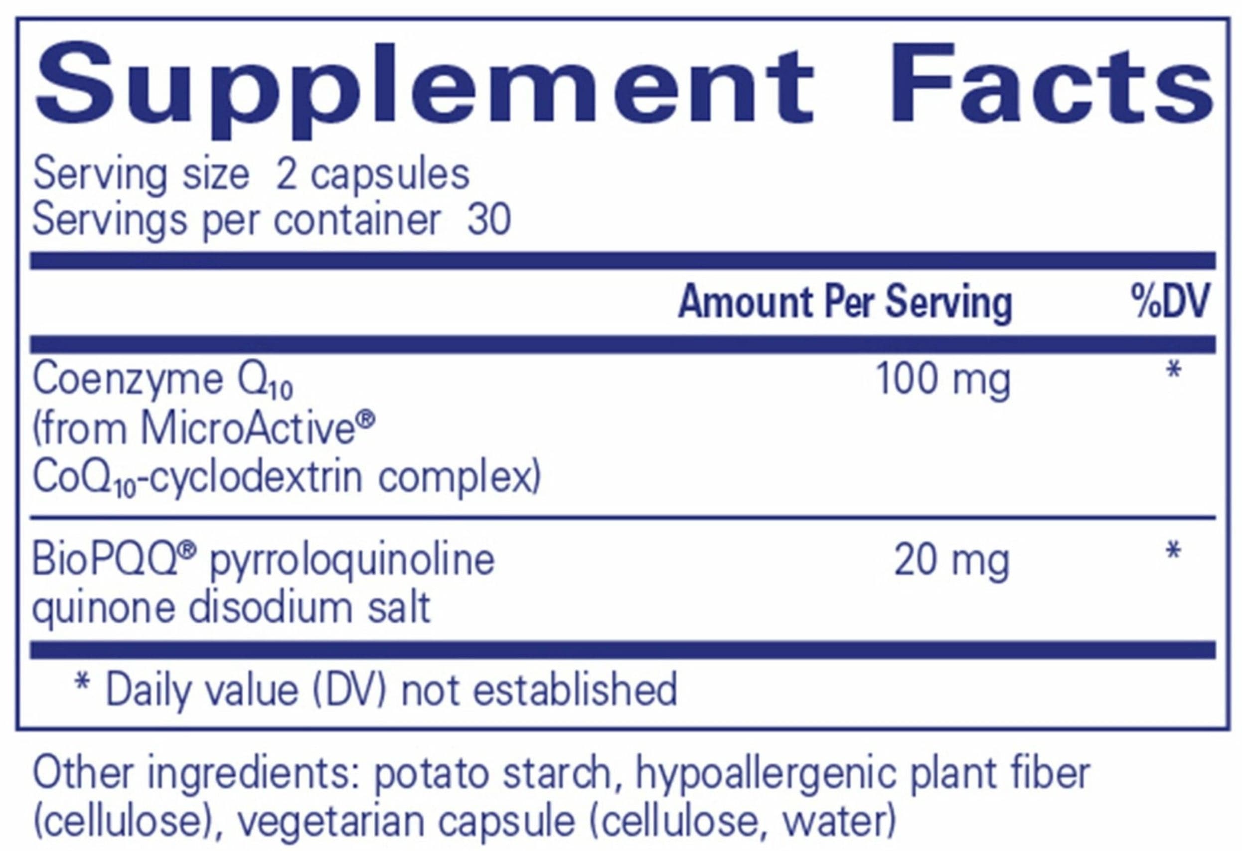 Pure Encapsulations SR-CoQ10 with PQQ Ingredients 