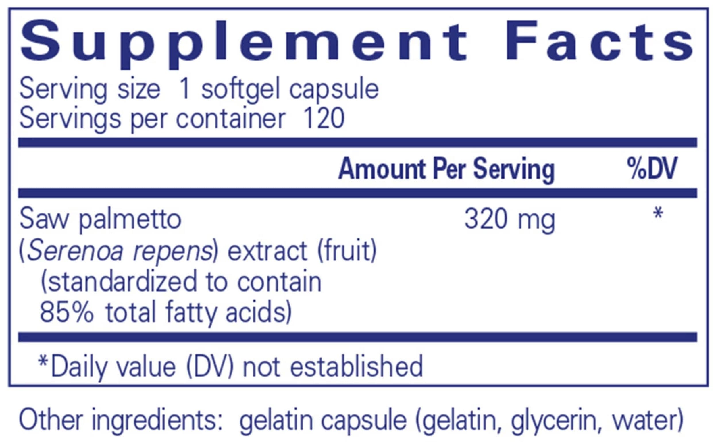Pure Encapsulations Saw Palmetto 320 Ingredients