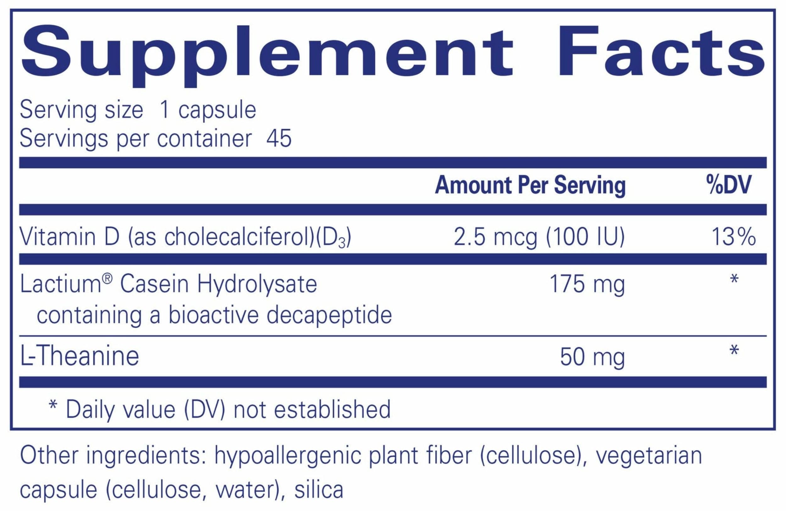 Pure Encapsulations Sereniten Plus Ingredients