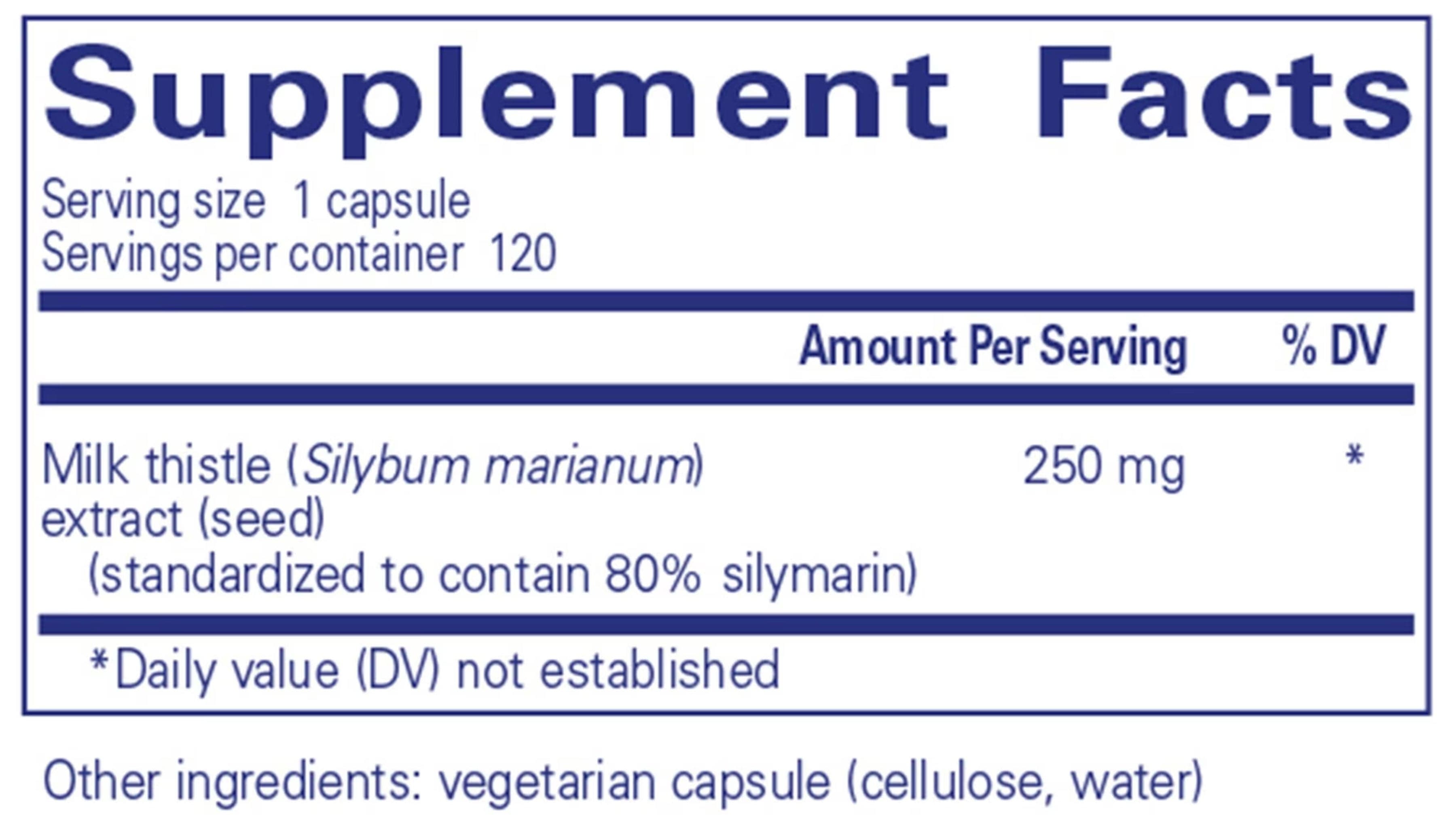 Pure Encapsulations Silymarin Ingredients