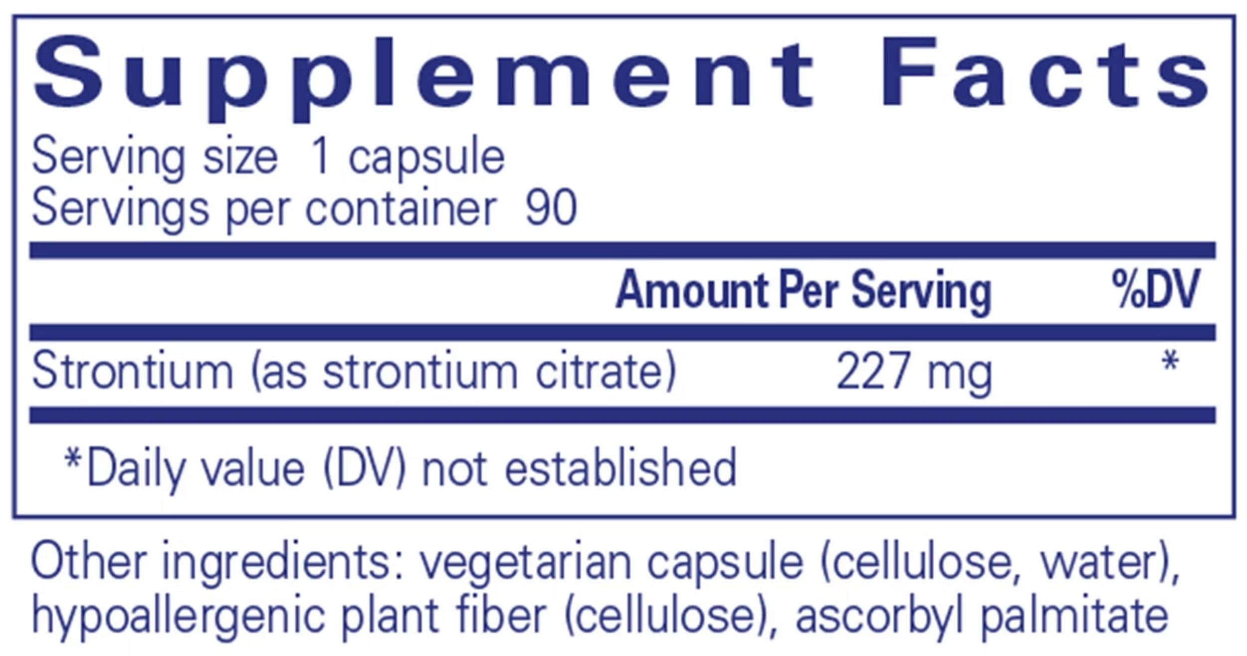 Pure Encapsulations Strontium (citrate) Ingredients