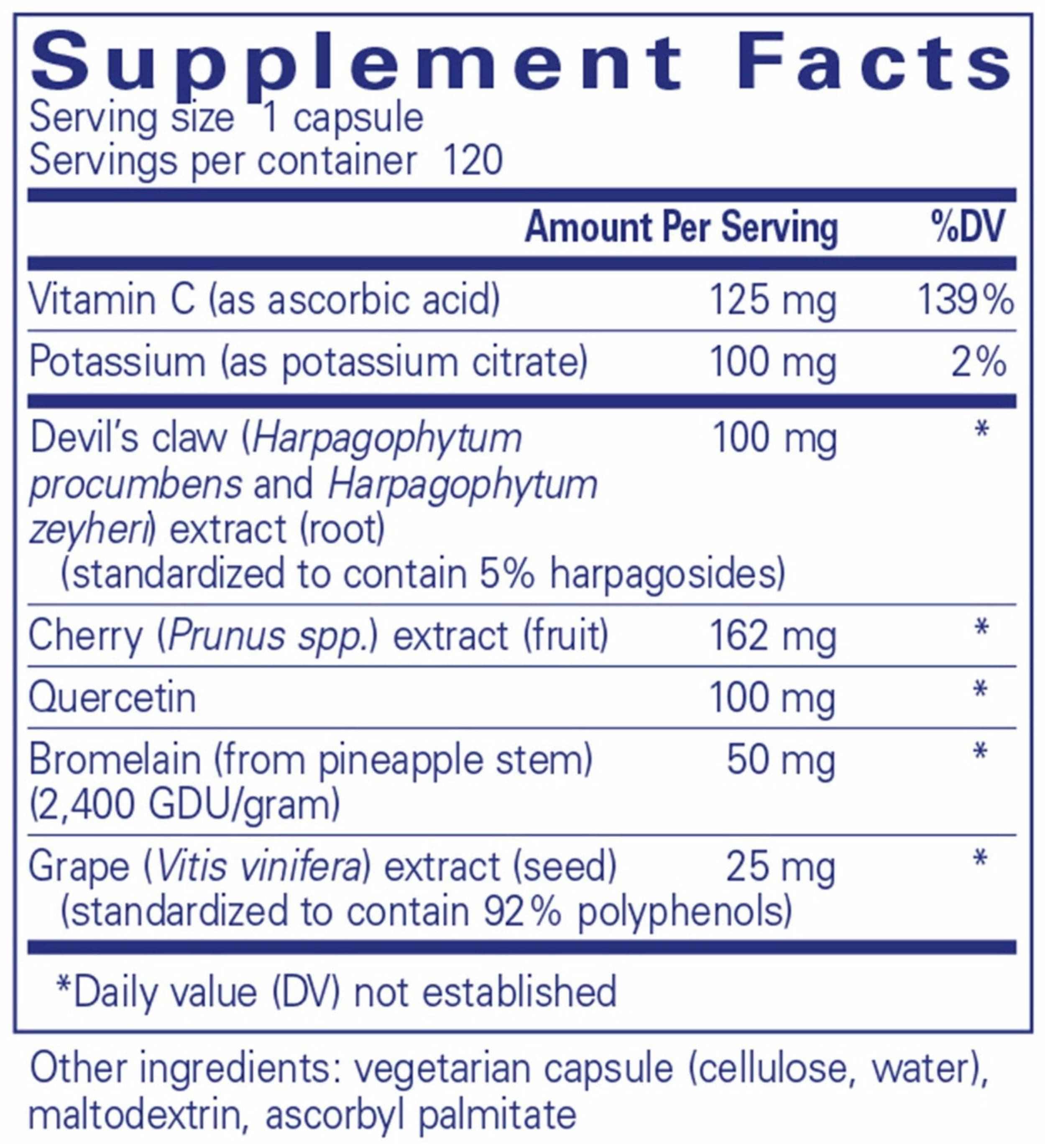 Pure Encapsulations Uric Acid Formula Ingredients