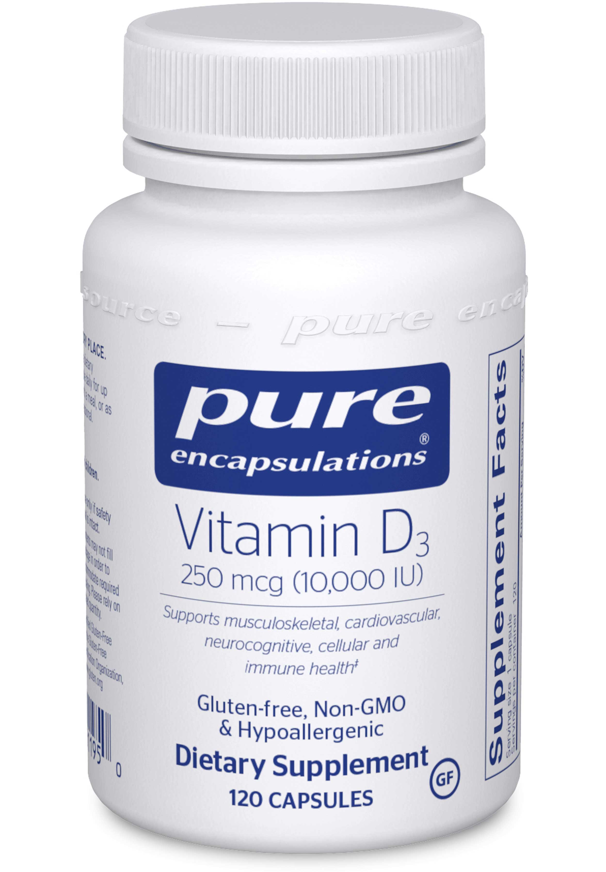 Pure Encapsulations Vitamin D3 250 mcg (10,000 IU)
