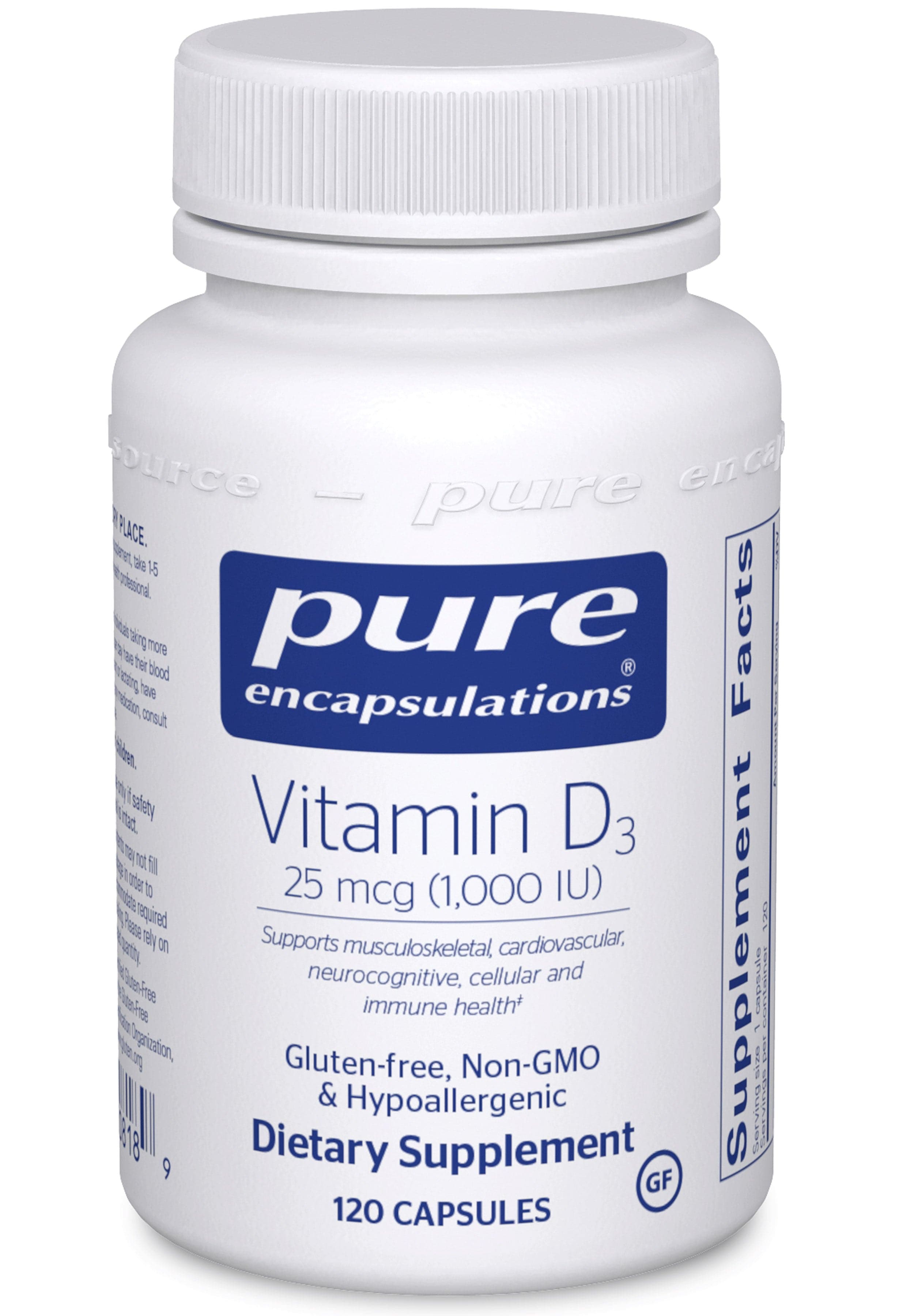 Pure Encapsulations Vitamin D3 25 mcg (1,000 IU)