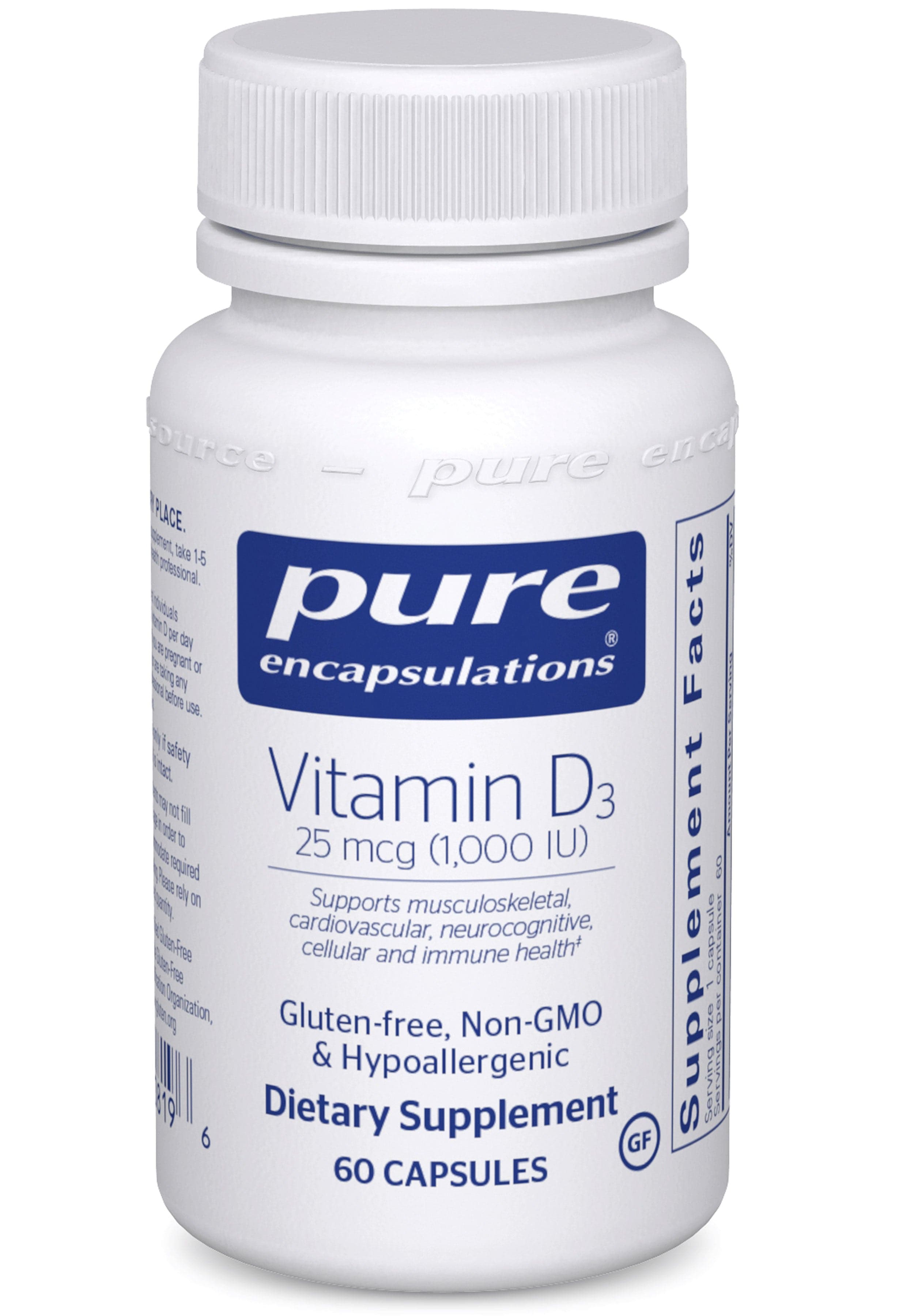 Pure Encapsulations Vitamin D3 25 mcg (1,000 IU)