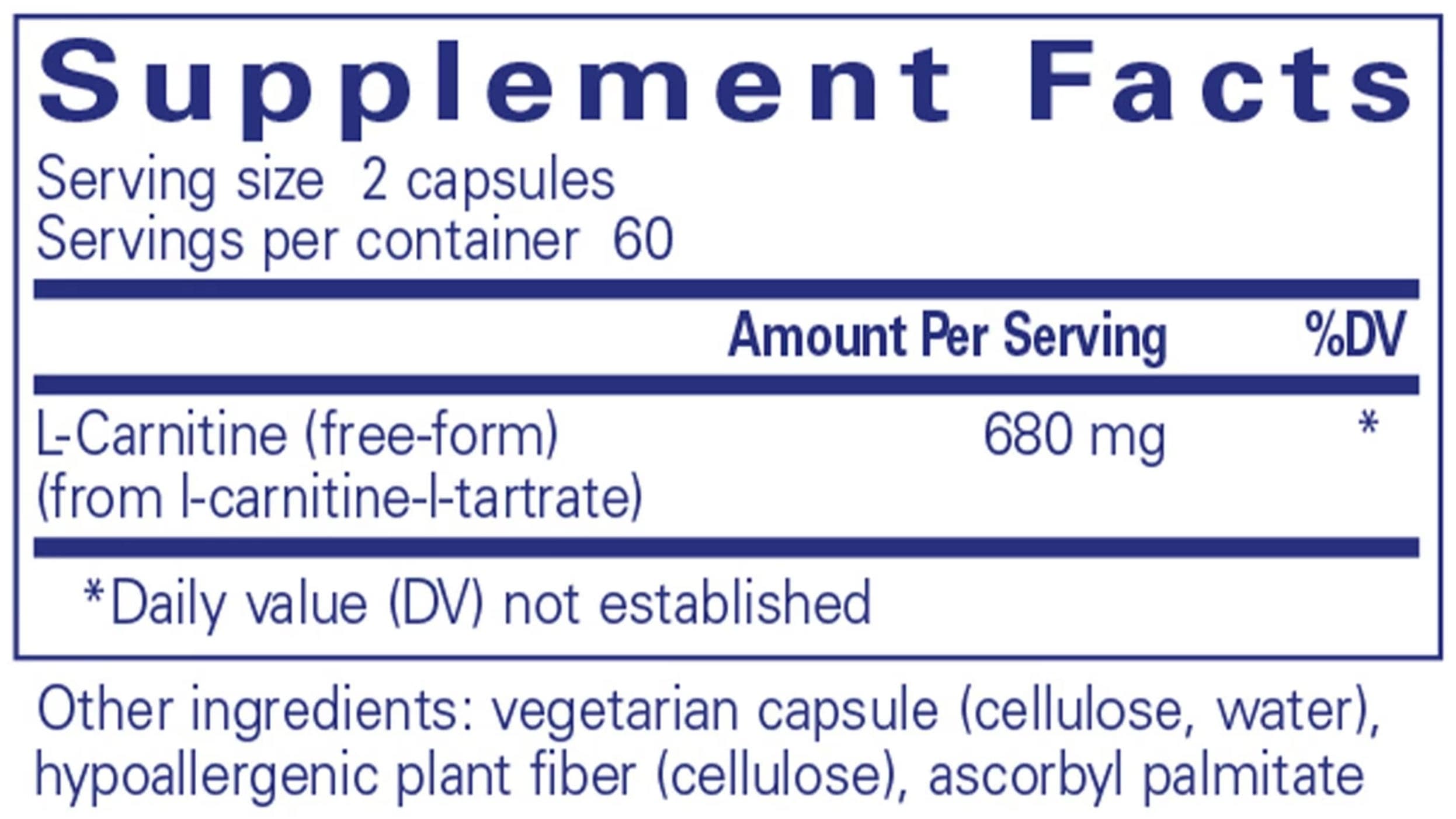 Pure Encapsulations l-Carnitine Ingredients