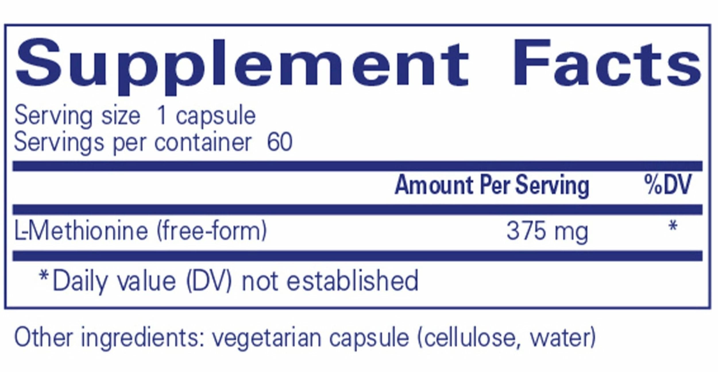 Pure Encapsulations l-Methionine Ingredients