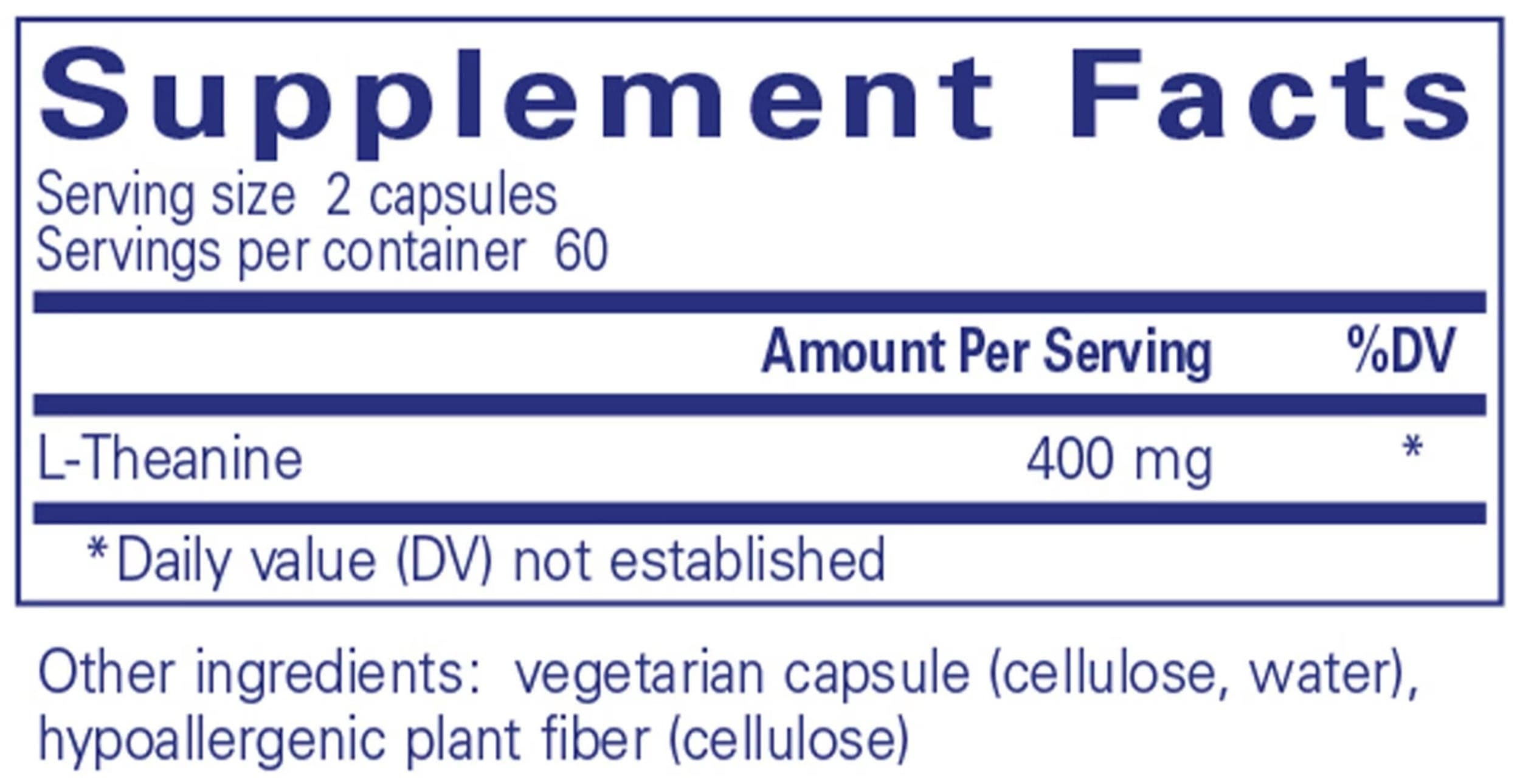 Pure Encapsulations l-Theanine Ingredients 