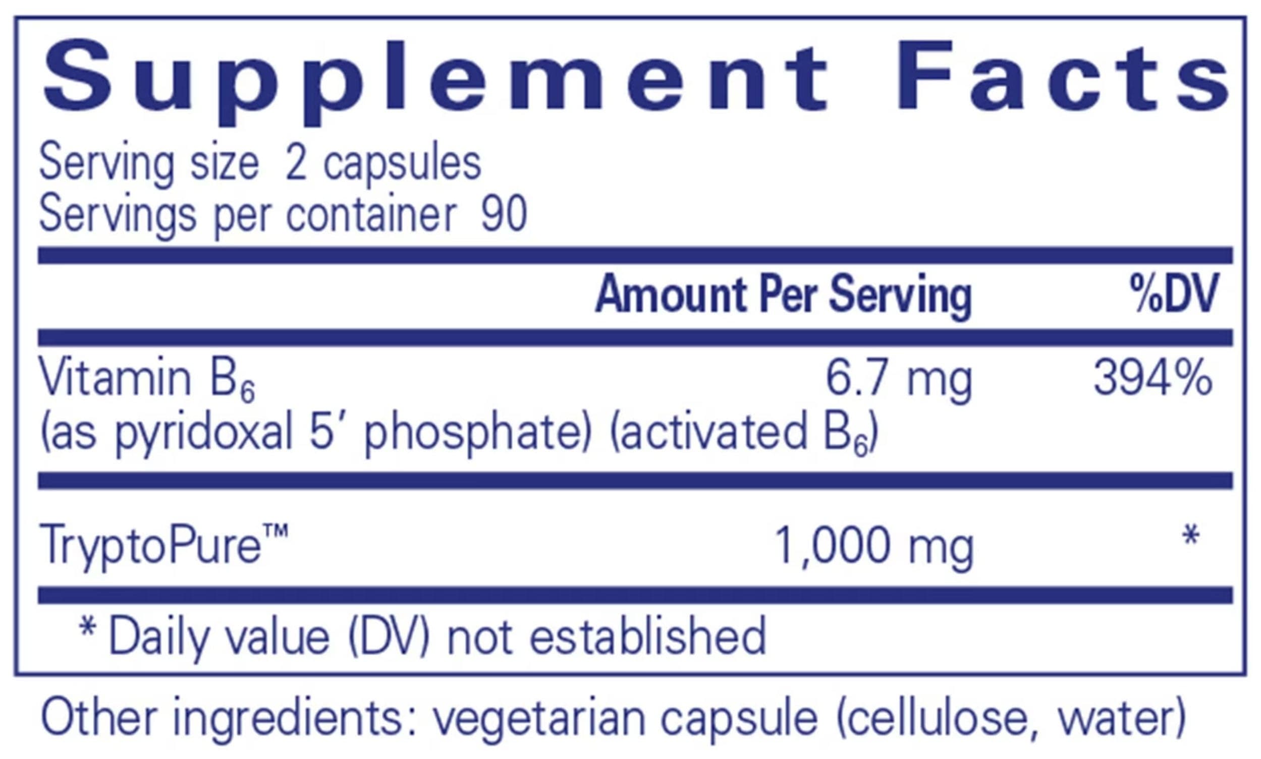 Pure Encapsulations L-Tryptophan Ingredients