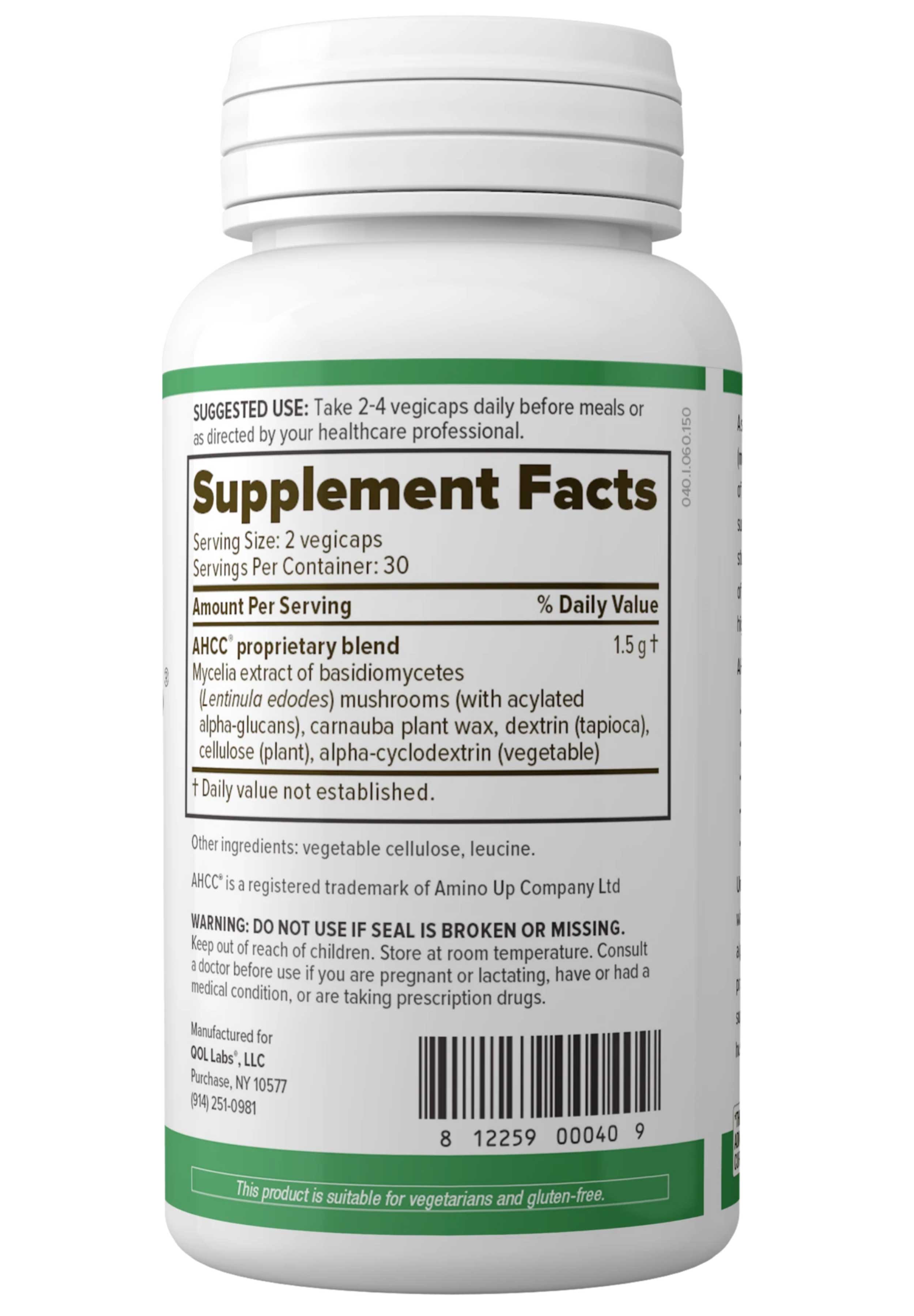 QOL Labs ImmunoKinoko 750 Ingredients