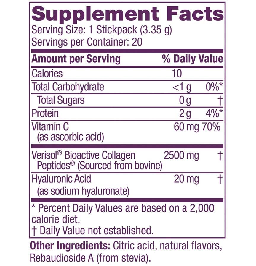 Reserveage Collagen Candy Sour Apple Collagen Treat Ingredients