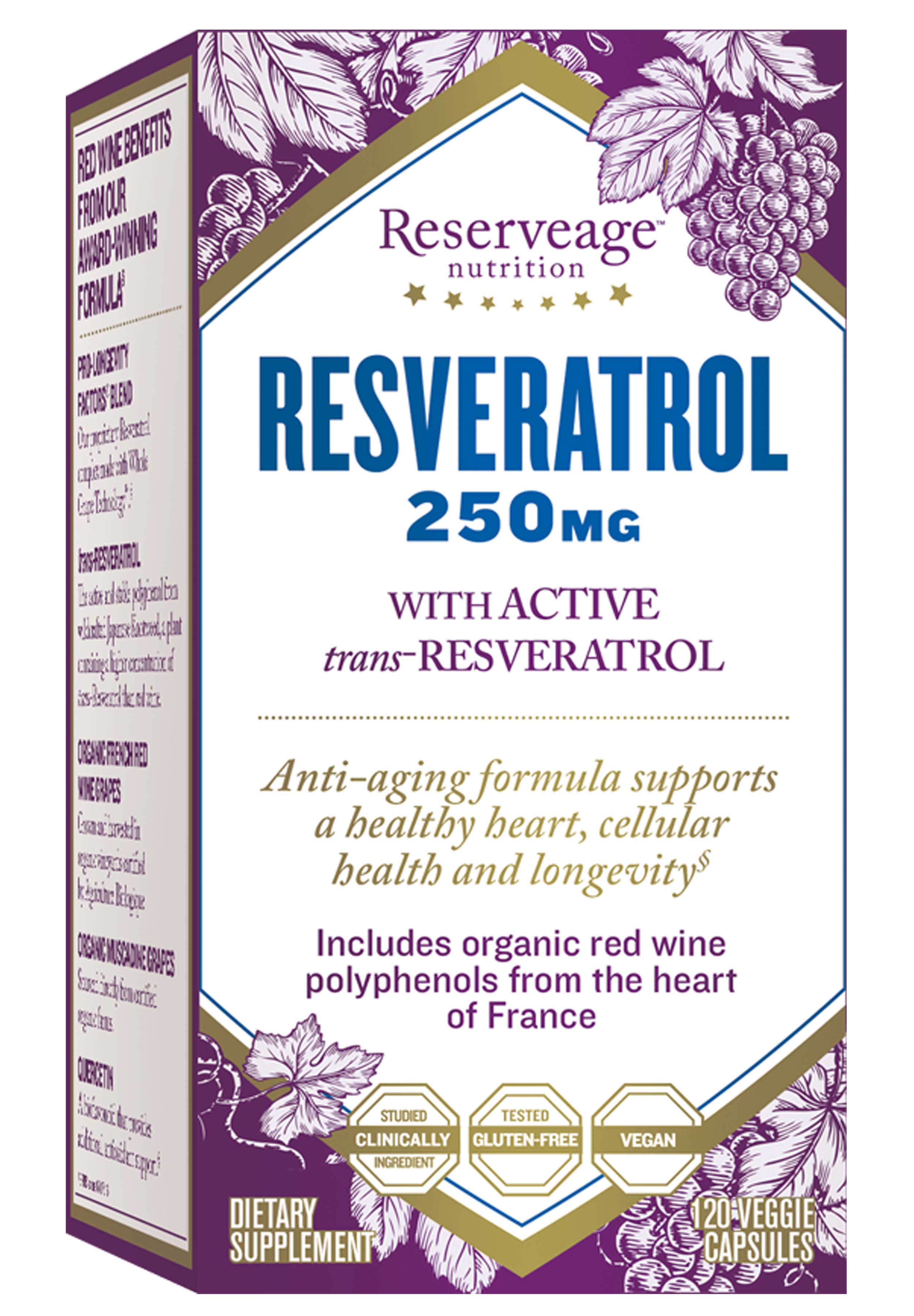 Reserveage Nutrition Resveratrol 250mg