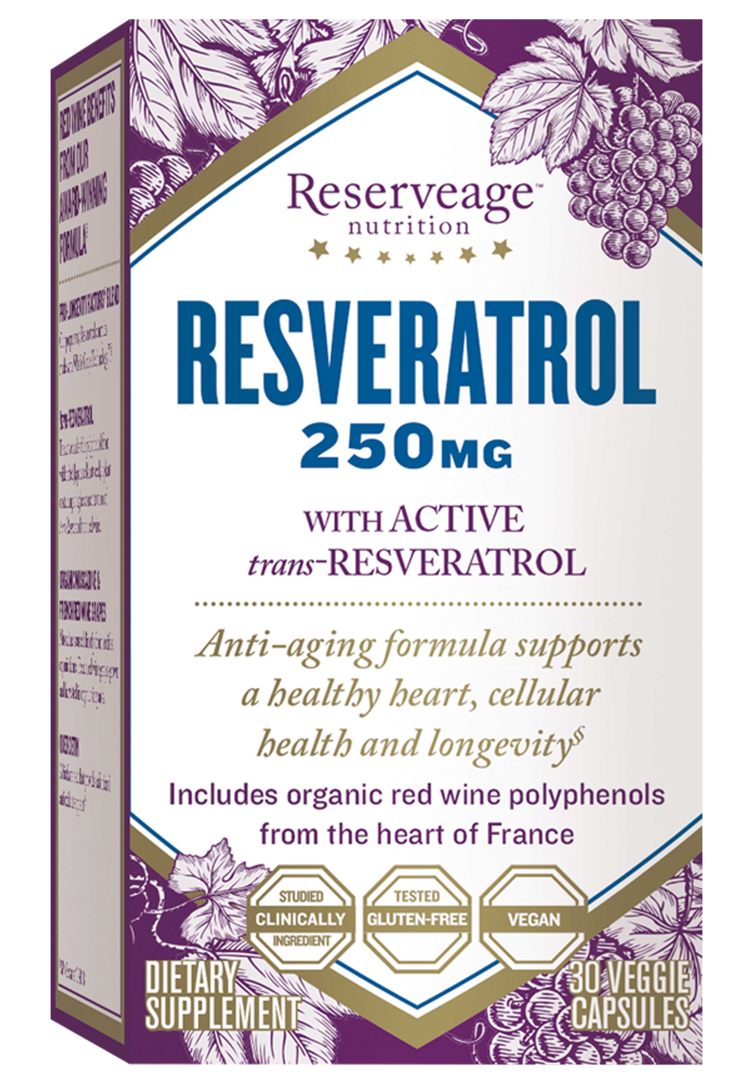 Reserveage Nutrition Resveratrol 250mg