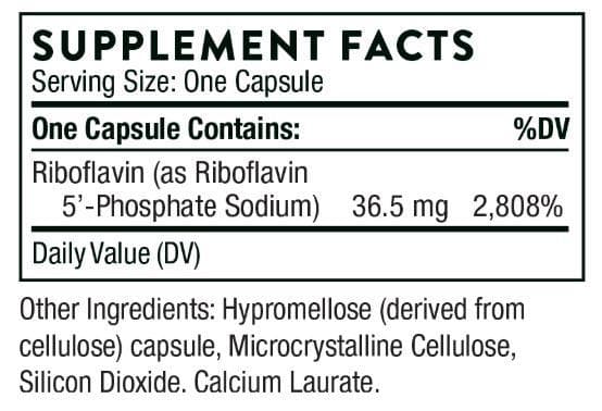 Thorne Research Riboflavin 5'-Phosphate Ingredients