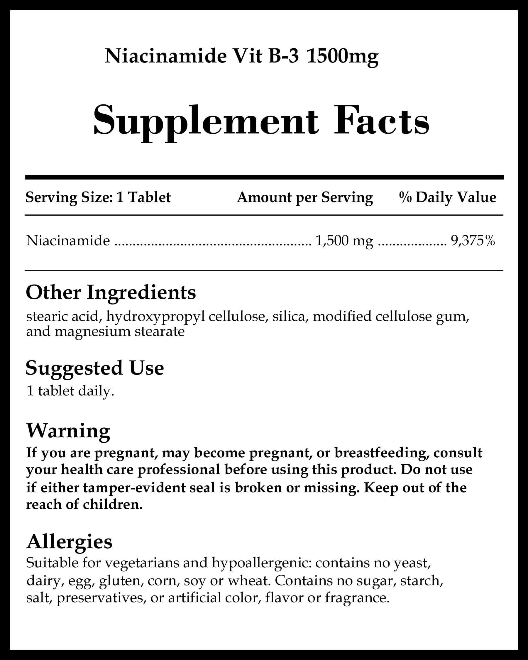 Source Naturals Niacinamide B-3 1500mg