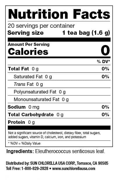 Sun Chlorella USA Infuse Your Mood Tea Ingredients