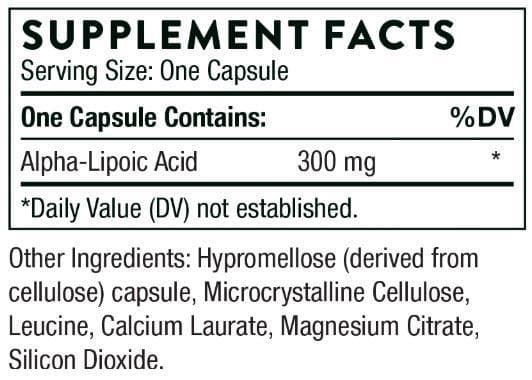 Thorne Research Alpha-Lipoic Acid (Formerly Thiocid 300) Ingredients
