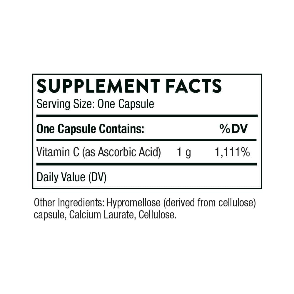 Thorne Research Ascorbic Acid Ingredients