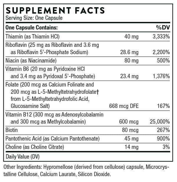 Thorne Research B-Complex #12 Ingredients