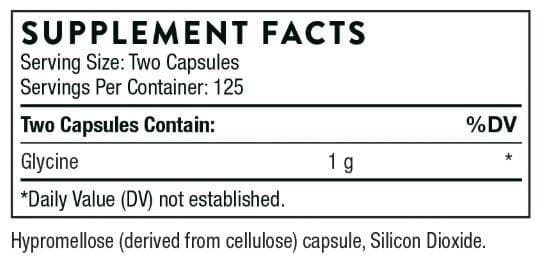 Thorne Research Glycine Ingredients