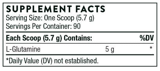 Thorne Research L-Glutamine Powder Ingredients