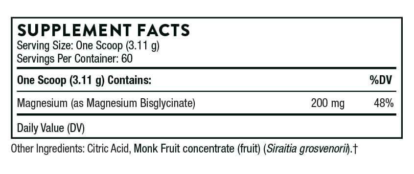 Thorne Research Magnesium Bisglycinate Ingredients
