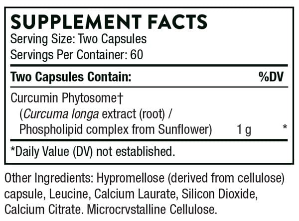 Thorne Research Curcumin Phytosome 1000mg (formerly Meriva 500-SF) Ingredients