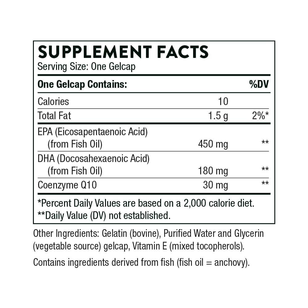 Thorne Research Omega-3 with CoQ10 Ingredients