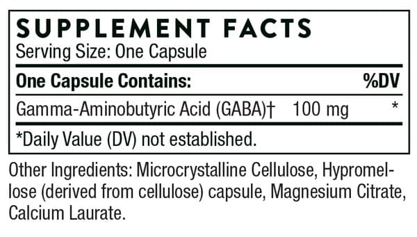 Thorne Research PharmaGABA Ingredients