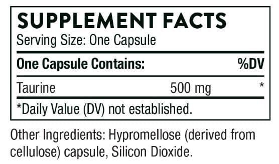 Thorne Research Taurine Ingredients